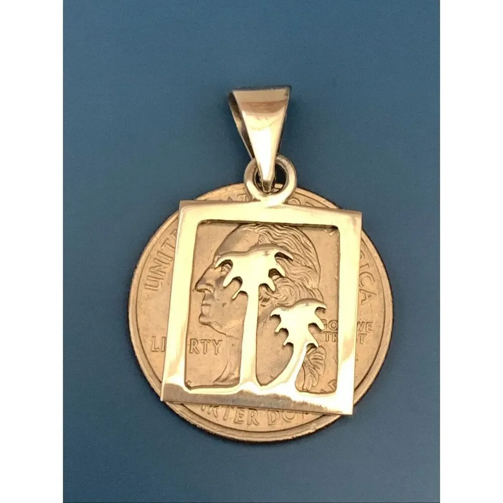 .925 Palm Trees Sterling Silver Pendant #florida #palm trees #beach #coastal